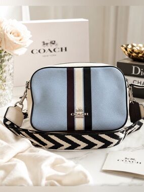 Coach Retro Stripe Crossbody Jes Handbag - Waterfall Midnight